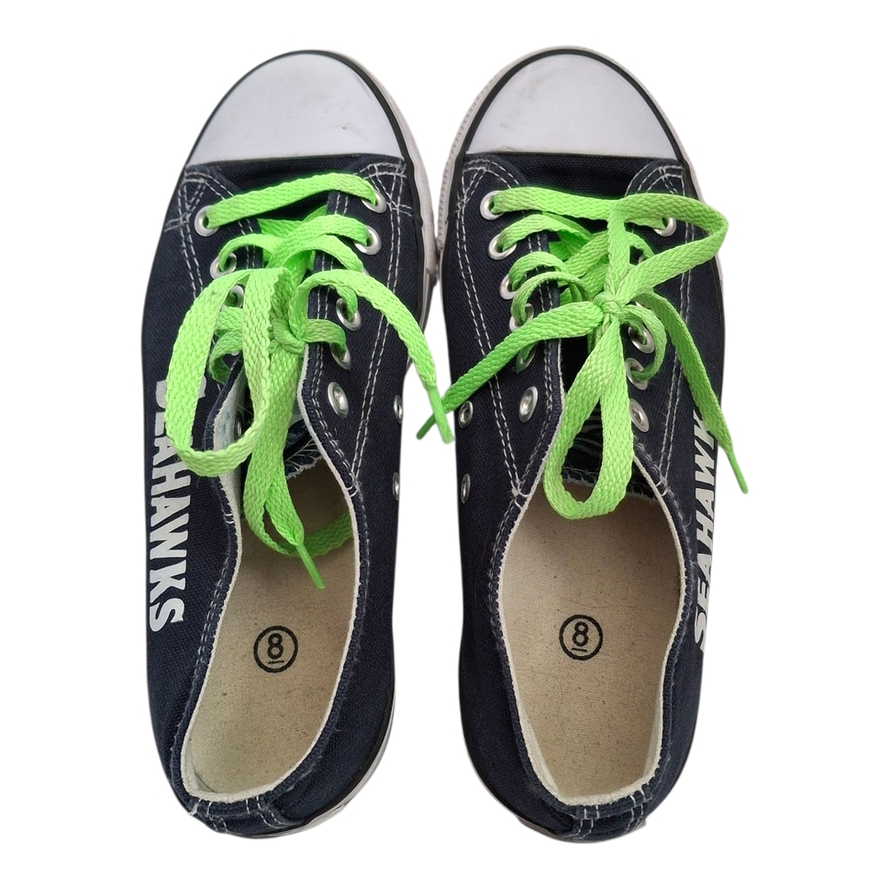 Seattle Seahawks Blue Low Top Woman's Sneakers - Size 8 - Athletic, Sports - Picture 5 of 7